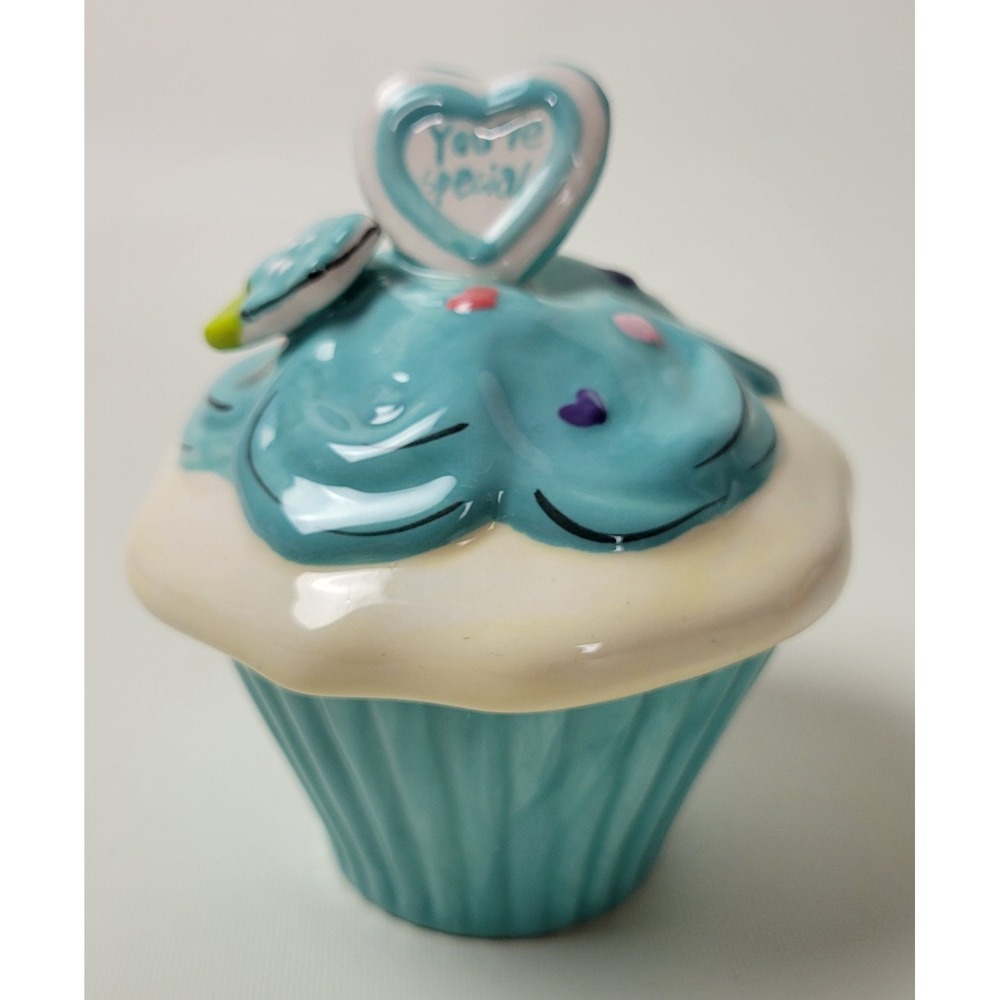 Blue Sky Clayworks Heather Goldminc You're Special Cupcake Trinket Box Blue